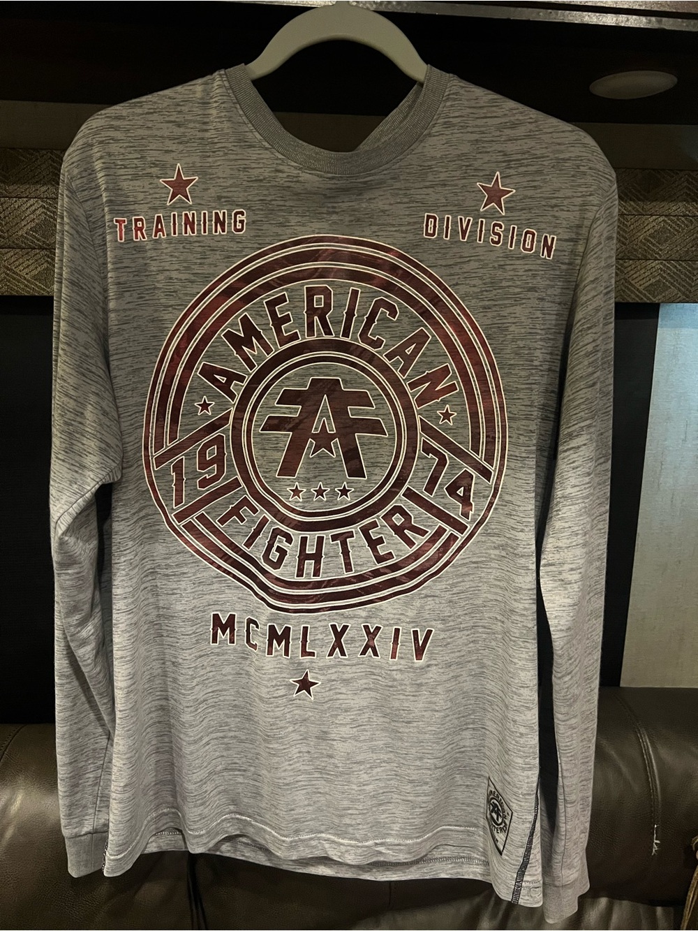 Buckle American Fighter Men’s Medium Long Sleeve Training Division Graphic Shirt